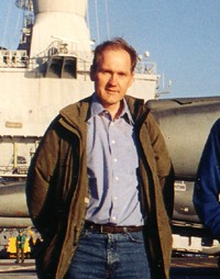 Jean-Yves Brouard sur le pont du porte-avions Charles de Gaulle