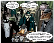 Une planche de la série Canardo et Blacksad, dans Grandville, Force Majeure