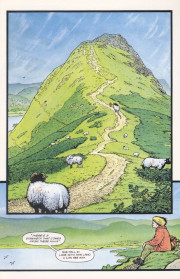 Une planche de L'Histoire d'un vilain rat, montrant la montagne Cat Bells dont parle Bryan
